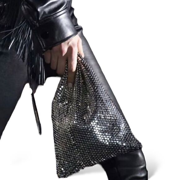 ALEXANDER WANG Chainmail Leather Clutch / Dust Bag - Picture 3 of 12